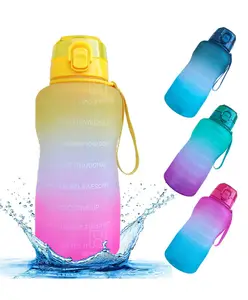 Spanker Jumbo Tank All In 1 Motivational Leakproof Water Bottle Gallon with Strap, Time Marker, 3800 ml, BPA Free Fitness Sports Water Bottle - Yellow Pink (SSTP)