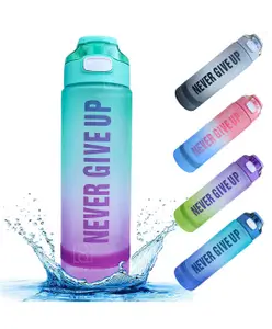 Spanker Never Give up Motivational Leakproof Water 30 Oz (900 Ml)sea Green Purple Sstp