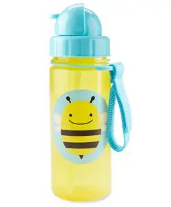 Skip Hop Zoo Straw Bottle Pp Bee Cartoon Print Yellow 384 ml