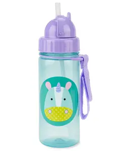 Skip Hop Zoo Straw Bottle Pp Unicorn Purple - 384 ml