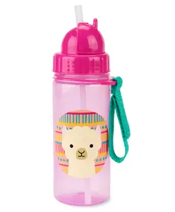 Skip Hop Zoo Straw Bottle Pp Llama Pink - 384 ml