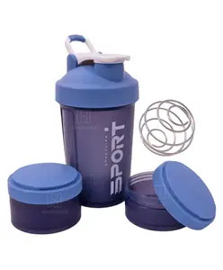 Spanker Sportylife Motivational Leakproof Water Shaker BPA Free Fitness Sports Water Bottle Blue - 450 ml