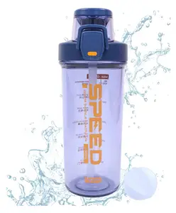 Spanker Tritan BPA Free Spill Proof Fitness Gym & Work Water Bottle Lid 650 ml (Colour May Vary)