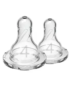 Dr. Brown's Dr Browns Natural Flow Silicone Narrow Nipple Level 4 (Pack of 2) - White