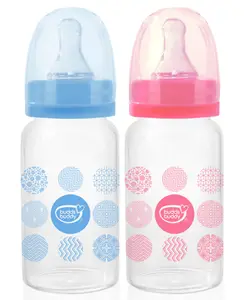 Buddsbuddy Combo of 2 Classic BPA Free Regular Neck Baby Feeding Bottle Multicolor- 250 ml