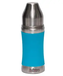 Adore Premium Baby Stainless Steel Feeding Bottle With Sleeve Blue - 250 ml