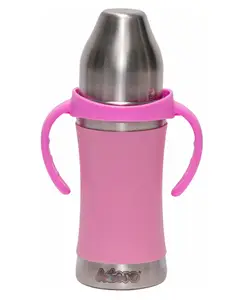 Adore Stainless Steel Sipper Bottle with Sleeve and Handle Pink - 250ml