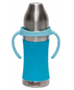 Adore Stainless Steel Sipper Bottle with Sleeve and Handle Blue - 250ml