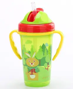 Adore Kiddo! Straw Training Sipper With Handle - Retractable Straw Green - 400 ml