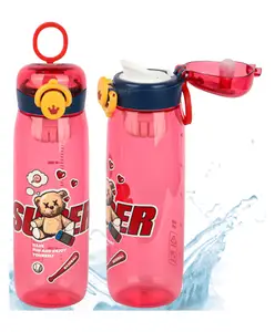 Fiddlerz Anti-Leak Non-Toxic & BPA Free Water Bottle with Stainer & Lock Red - 600 ml