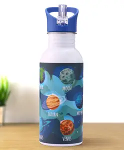 Fab N Funky Outer Space Theme Stainless Steel Color Changing Magic Bottle Blue |Leak Resistant|BPA Free|Rust Proof|600 ml