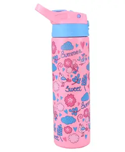 Smily Kiddos Stainless Steel Insulated water bottle Summer Theme Pink - 600 ml