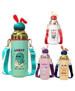 FunBlast Cartoon Design Water Bottle with Sipper - 1 Pc Random Color and Print