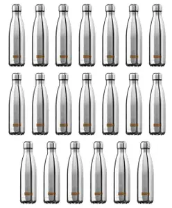 USHA SHRIRAM Insulated Stainless Steel Water Bottle Silver Pack of 20 - 500 ml Each