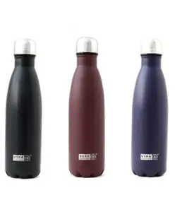 USHA SHRIRAM Insulated Stainless Steel Water Bottle Hot for 18 Hours Cold for 24 Hours Black Maroon & Purple Pack Of 3 - 500 ml Each