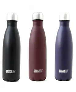 USHA SHRIRAM Insulated Stainless Steel Water Bottle Hot for 18 Hours Cold for 24 Hours Black Maroon & Purple Pack Of 3 - 1000 ml Each