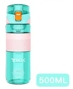 NEGOCIO Negicio Removable Strainer Fast Flow Flip Top Leakproof Durable BPA Free Water Bottle 500 ml (Colour May Vary)