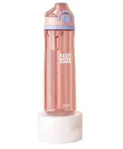 NEGOCIO Transparent Leak Proof Sports Water Bottle - 650 ml (Color May Vary)