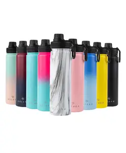 Solara Home Elegant Marble Insulated Water Bottle White - 650 ml