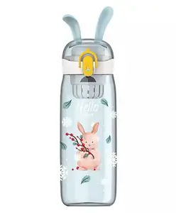 Sanjary Cartoon Design Sipper Water Bottle Blue - 600 ml