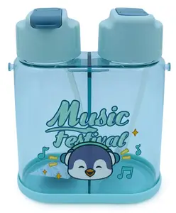 SANJARY Double Sided Water Bottle With Soft Grip Strap Pack of 1 BLUE - 640 ml