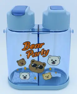 SANJARY Double Sided Water Bottle With Soft Grip Strap Blue - 640 ml