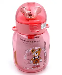 SANJARY Tritan Water Bottle with Straw & Adjustable Strap Pink - 600 ml