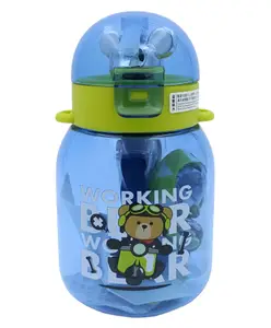 SANJARY Tritan Water Bottle with Straw & Adjustable Strap Blue - 600 ml