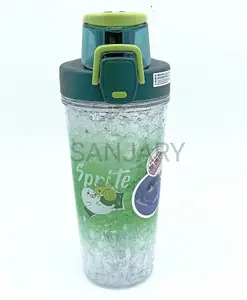 Sanjary Icing Design Sipper Bottle Green - 390 ml