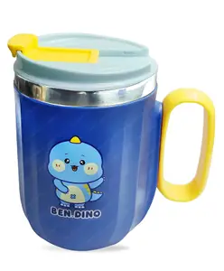 FunBlast Insulated Vacuum Mug with Handle and Lid Dinosaur - 400 ml