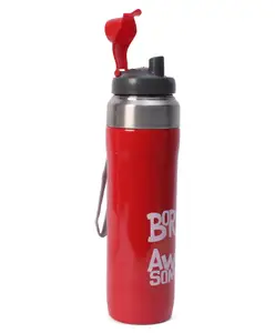 Fab N Funky Stainless Steel Water Bottle Red - 580 ml