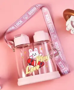 YAMAMA 2 In 1 Drink & Mist Water Bottle Anti Leak Spill Proof Bottle BPA Free Pink - 640 ml