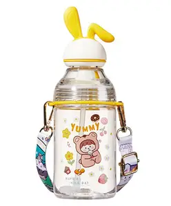 YAMAMA Cute Kawai Design Water Bottle BPA Free Yellow - 400 ml