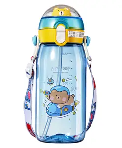YAMAMA Cute Bear Design Water Bottle BPA Free Blue - 550 ml