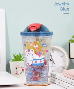 YAMAMA Unique Design Double Wall Heavy Sipper Water Bottle Blue - 450 ml