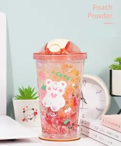 YAMAMA Unique Design Double Wall Heavy Sipper Water Bottle Peach - 450 ml