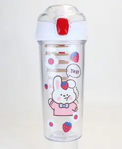 YAMAMA Cute Unique Design Double Wall Heavy Sipper Water Bottle BPA Free White 520 ml