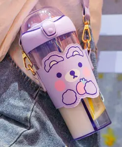 YAMAMA Double Wall Heavy Sipper Water Bottle BPA Free Drinking Bottle Purple - 530 ml