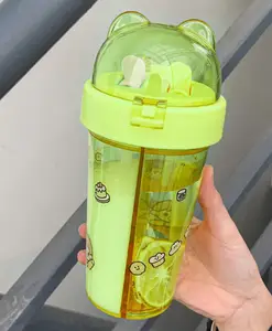 YAMAMA Two Compartment Sipper Bottle BPA Free Green - 420 ml