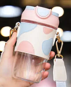 YAMAMA Leather Feel Fashion Cover Sipper Bottle BPA Free Pink - 500 ml