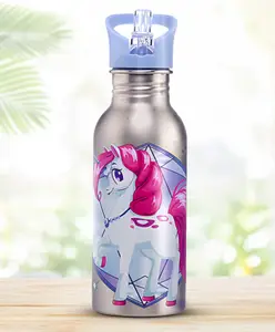 Fab N Funky Unicorn Theme Stainless Steel Color Changing Magic Bottle Purple|Leak Resistant|BPA Free|Rust Proof| 600 ml