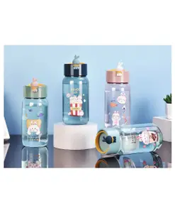 AKN TOYS Kids Cute Water Bottle Popcorn Print Design - 470 ml (COLOR N DESIGN MAY VARY)
