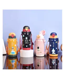 YAMAMA Space Design Stainless Steel 304 Water Bottle Double Wall Vacuum Insulated Flask Bottle Colour May Vary - 450 ml