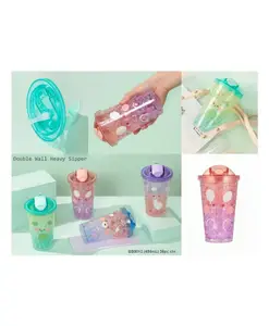 YAMAMA Double Wall Heavy Sipper Water Bottle BPA Free Drinking Bottle Colour May Vary - 450 ml