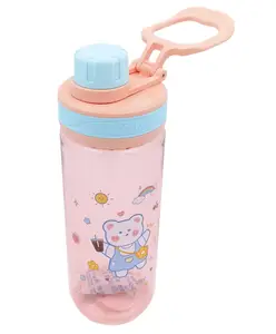 Sanjary BPA Free Anti Leak Cartoon Print Water Bottle Pink - 550 ml