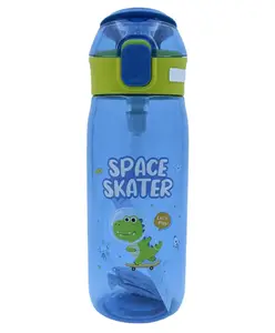 Sanjary Antileak Pop Button Water Bottle with Sipper Blue - 630 ml