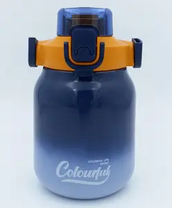 SANJARY Water Bottle with Sipper Antileak Pop Button Blue - 620 ml