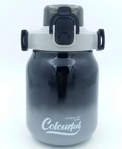 SANJARY Water Bottle with Sipper Antileak Pop Button Black - 620 ml