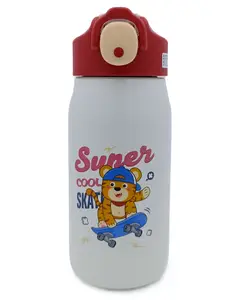 Sanjary Insulated Water Bottle with Straw White - 530 ml (Color May Vary)