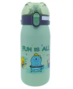 Sanjary Insulated Water Bottle with Straw Green - 530 ml (Color May Vary)